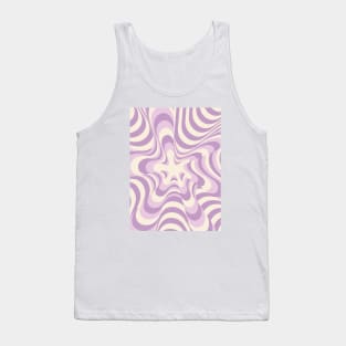 Abstract Groovy Retro Liquid Swirl Purple Pattern Tank Top